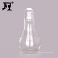 factory sale 50ml 100ml 150ml glass light bulb bottle with lid and straw for fresh juice drinking